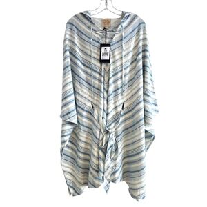 Chaser Blue and White Striped Cover-Up/Robe Size Small